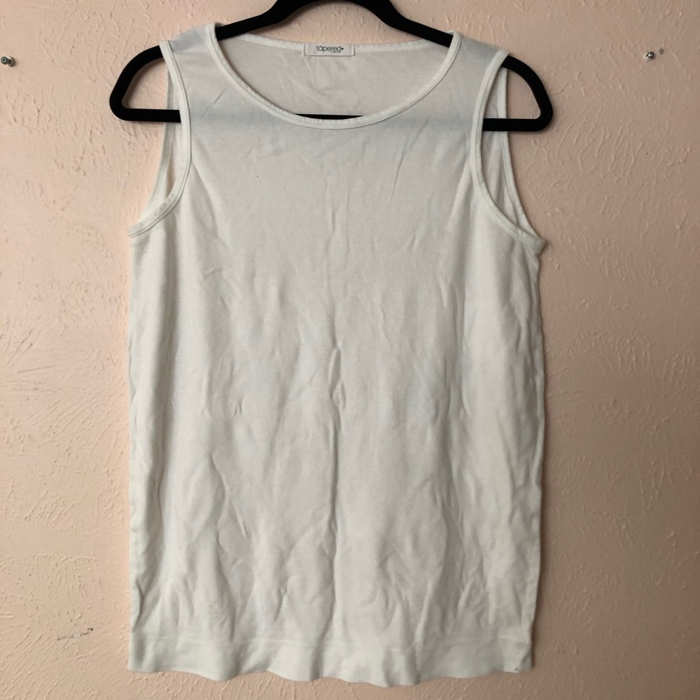The tapered collection white tank